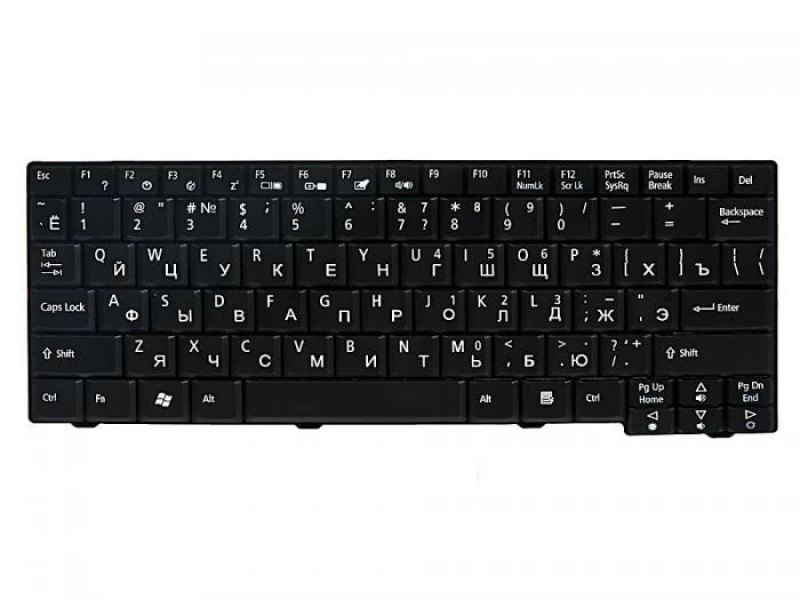 Клавиатура для ноутбука Acer Aspire One 531, A110, A150, D150, D210, D250, P531, eMachines eM250, Packard Bell Dot S черная