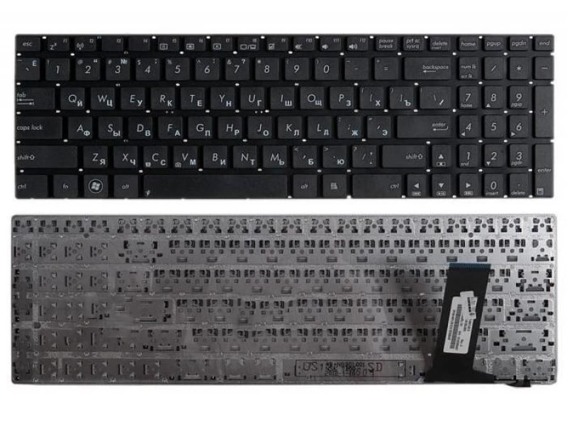 Клавиатура для ноутбука Asus G56J, N550J, N56D, N56J, N56V, N750J, N76V, Q550L, R500V, R505, ZenBook U500V Чёрная, без рамки