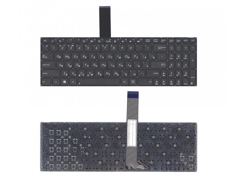 Клавиатура для ноутбука Asus A56, K56, S56, X502 чёрная, без рамки, плоский Enter
