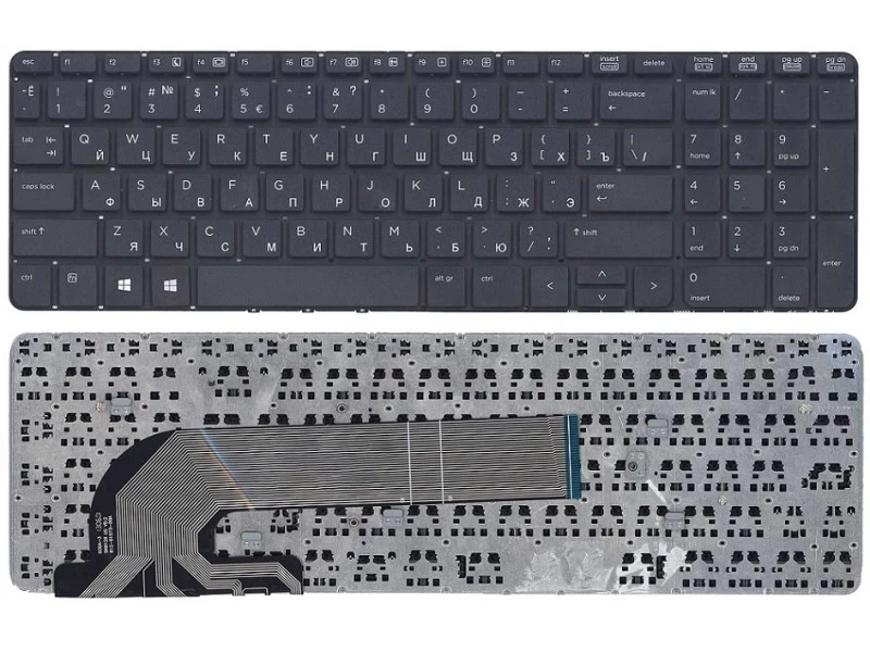 Клавиатура для ноутбука HP ProBook 450 G0, 450 G1, 450 G2, 455 G0, 455 G1, 455 G2, 470 G0, 470 G1, 470 G2 черная, без рамки