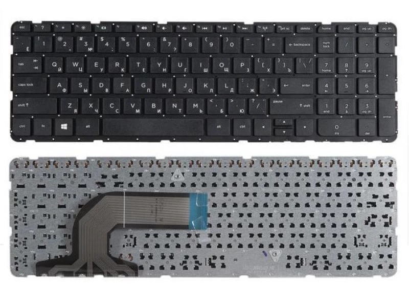 Клавиатура для ноутбука HP 250 G3, 255 G2, 255 G3, 15-d, 15-g, 15-r, Pavilion 15-e, 15-n Чёрная, без рамки