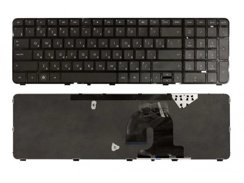 Клавиатура для ноутбука HP Pavilion dv7-4000, dv7-4100, dv7-4200, dv7-4300, dv7-5000 чёрная с рамкой