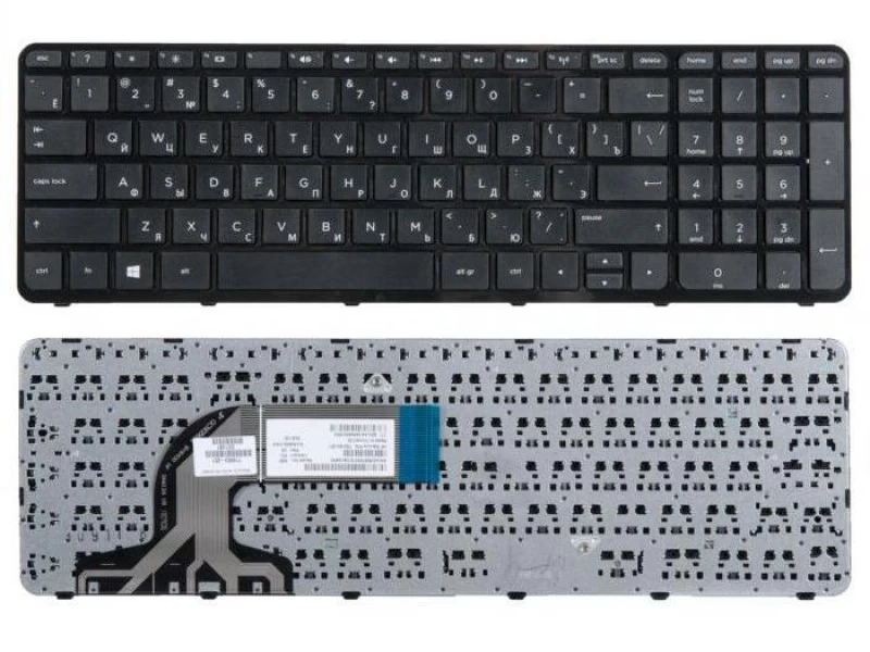 Клавиатура для ноутбука HP 250 G3, 255 G2, 255 G3, 15-d, 15-g, 15-r, Pavilion 15-e, 15-n черная, с рамкой