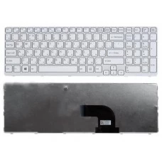 Клавиатура Sony Vaio E15, E17, SVE15, SVE1511, SVE1512, SVE1513, SVE151J, SVE17, SVE1711, SVE1712 Белая, белая рамка