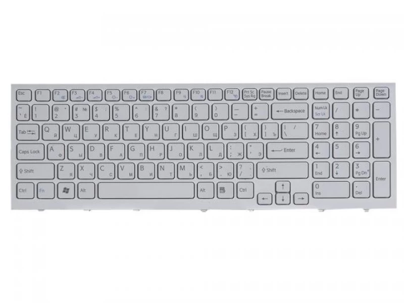 Клавиатура для ноутбука Sony Vaio VPC-EB, VPCEB белая, с рамкой