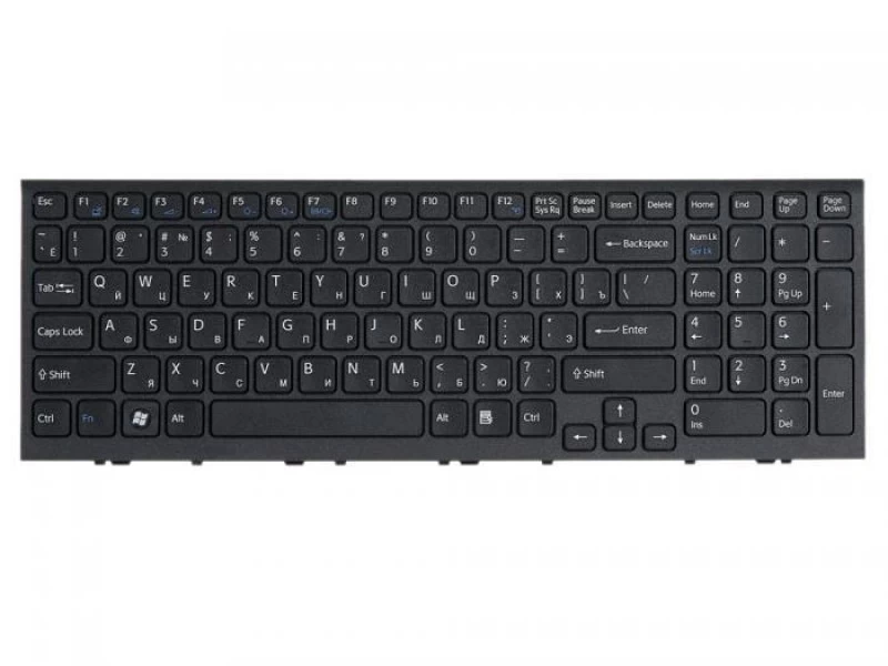 Клавиатура для ноутбука Sony Vaio VPC-EL, VPCEL чёрная с рамкой