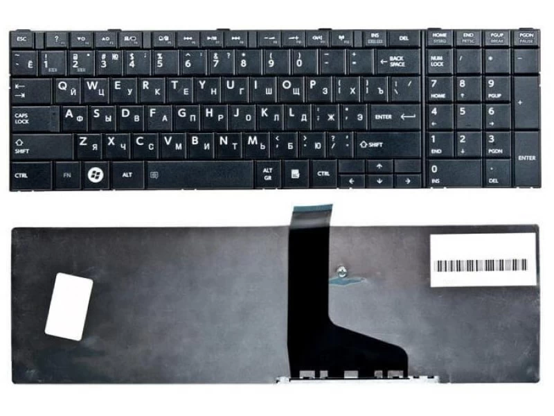Клавиатура для ноутбукаToshiba Satellite C850D, C855D, C870D, C875D, L850D, L855D, L870D, L875D, P870D, P875D, P850D, P855D, P870D, P875D, Qosmio X870, X875 Черная
