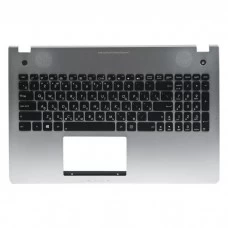 Верхняя панель с клавиатурой Asus N56D, N56J, N56V, 90R-N9J1K1I80U Серебряная, с подсветкой