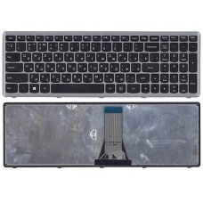 Клавиатура для ноутбука Lenovo IdeaPad Flex 15, 15D, G500S, G505, G505A, G505G, G505S, S500, S510, S510P, Z510 Черная, серая рамка