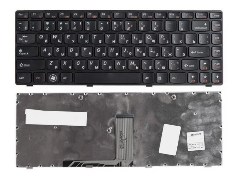 Клавиатура для ноутбука Lenovo IdeaPad B470, B470e, G470, G475, V470, Z470 Черная, с рамкой