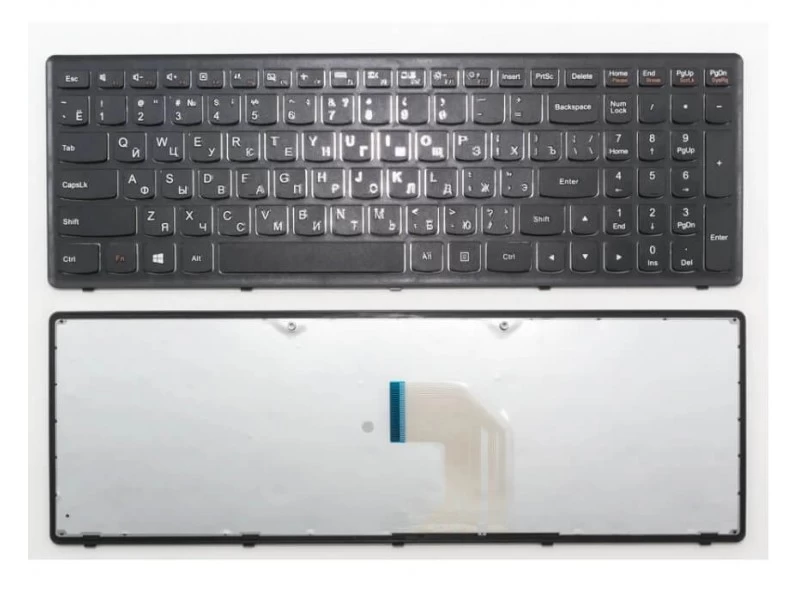 Клавиатура для ноутбука Lenovo IdeaPad P500, Z500, Z500A, Z500G, Z500T Черная, черная рамка