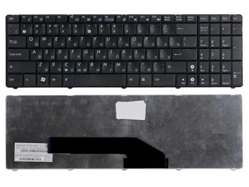 Клавиатура для ноутбука Asus F52, K50, K51, K60, K61, K62, K70, P50, PRO5, PRO66, X5, X70 Черная
