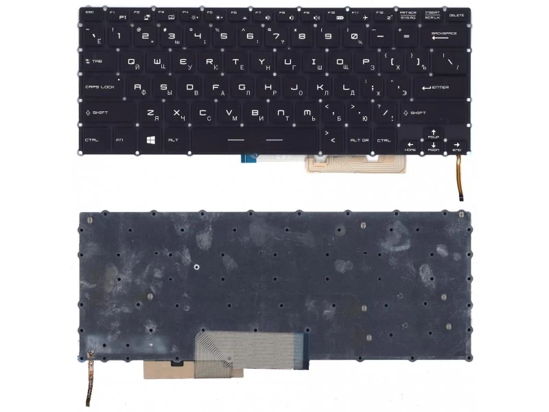 Клавиатура для ноутбука MSI GS30, GS32, GS40, GS43, GS43VR Черная, без рамки, с подсветкой