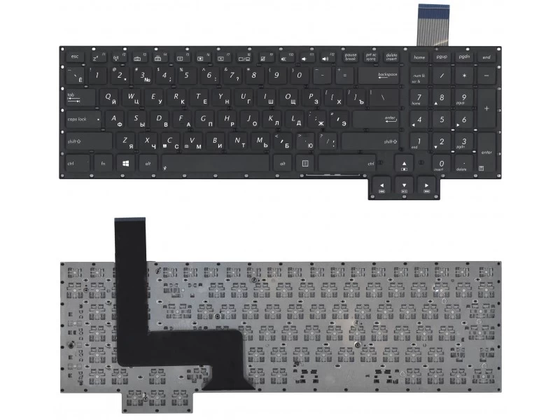 Клавиатура для ноутбука Asus ROG G750, G750J, G750JC, G750JG, G750JH, G750JM, G750JS, G750JW, G750JX, G750JZ Чёрная, без рамки