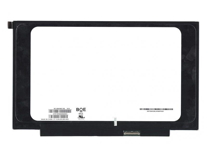 Матрица, экран, дисплей для ноутбука 14.0" NT140WHM-T00 1366x768 (HD), TN, 40pin eDP, Slim, Глянцевая
