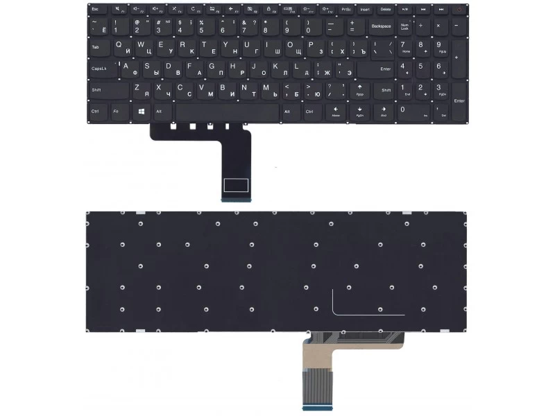 Клавиатура для ноутбука Lenovo IdeaPad 110-15ACL, 110-15AST, 110-15IBR Черная, без рамки