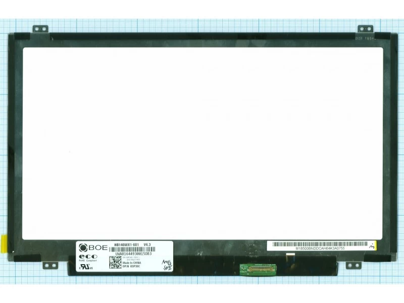 Матрица, экран, дисплей для ноутбука 14.0" HB140WX1-601 1366x768 (HD), TN, 30pin eDP, Slim, Матовая