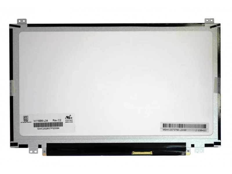 Матрица, экран, дисплей для ноутбука 11.6" N116B6-L04 Rev.C2 1366x768 (HD), TN, 40pin, Slim, уши верх-низ, Глянцевая