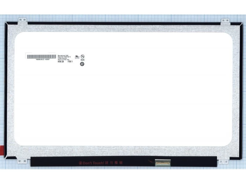 Матрица, экран, дисплей для ноутбука 15.6" B156XTN07.0 1366x768 (HD), TN, 30pin eDP, Slim, Глянцевая
