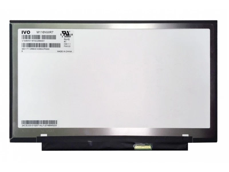 Матрица, экран, дисплей для ноутбука 11.6" M116NWR7 R1 1366x768 (HD), IPS, 30pin eDP, Slim, Глянцевая