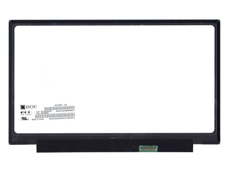 Матрица, экран, дисплей для ноутбука 12.5" HB125WX1-200 1366x768 (HD), TN, 30pin eDP, Slim, Матовая