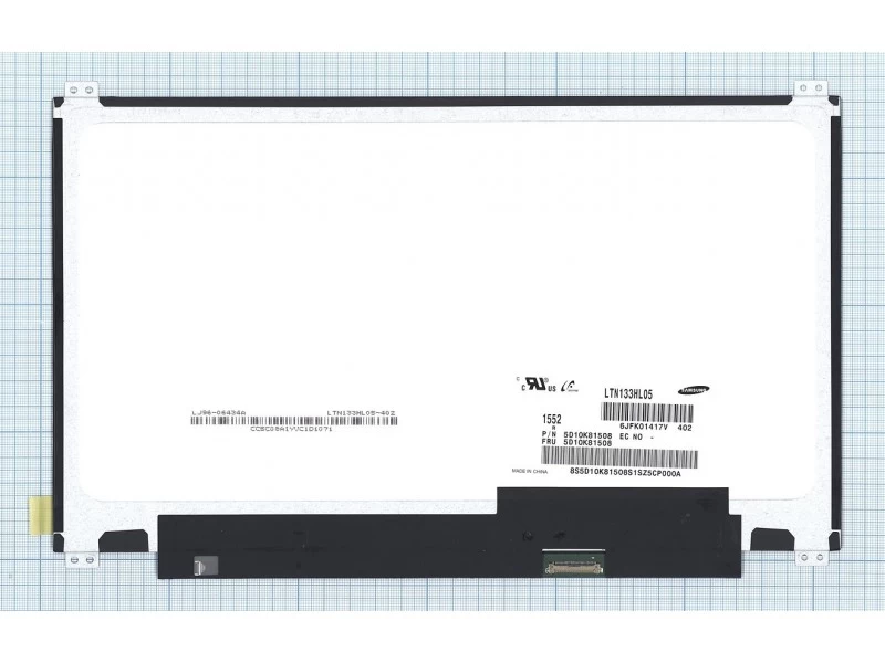 Матрица, экран, дисплей для ноутбука 13.3" LTN133HL05-401 1920x1080 (Full HD), PLS, 30pin eDP, Slim, Матовая
