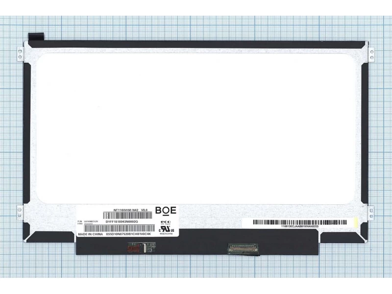 Матрица, экран, дисплей для ноутбука 11.6" NT116WHM-N42 1366x768 (HD), TN, 30pin eDP, Slim, Матовая