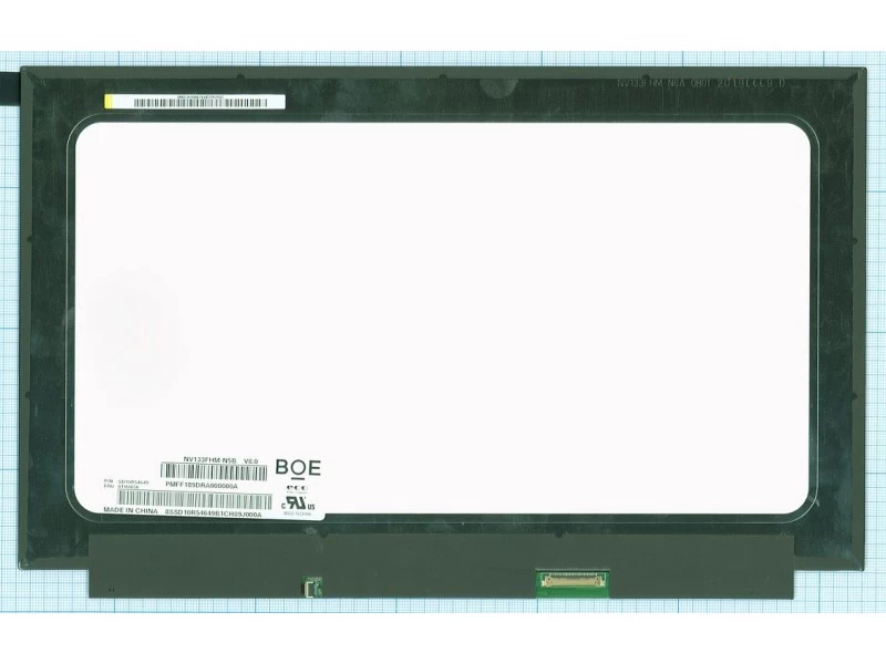 Матрица, экран, дисплей для ноутбука 13.3" NV133FHM-N5B 1920x1080 (Full HD), ADS, 30pin eDP, Slim, Глянцевая
