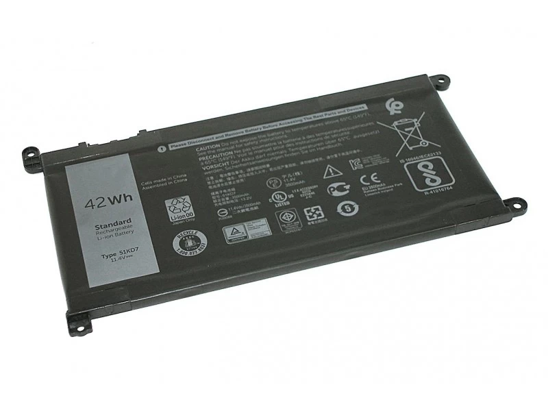 Аккумулятор, батарея для ноутбука Dell Chromebook 11 3100, 11 3180, 11 3189, 11 5190, 14 3400, Inspiron Chromebook 11I 3181, Li-Ion 42Wh, 11.4V High Copy
