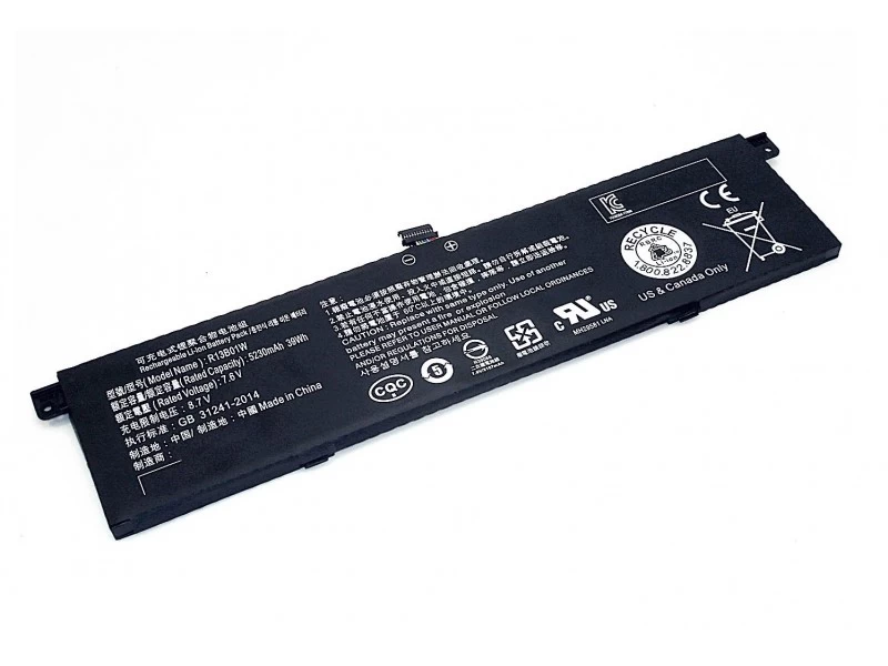 Аккумулятор, батарея для ноутбука Xiaomi Mi Notebook Air 13.3" Li-Ion 5230mAh, 7.6V High Copy