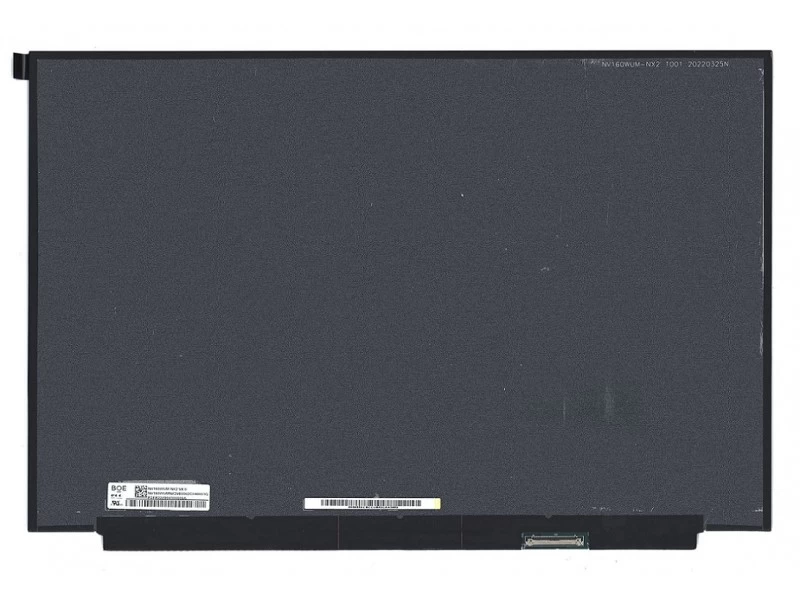 Матрица, экран, дисплей для ноутбука 16.0" NV160WUM-NX2 1920x1200 (WUXGA), ADS, 165Hz, 40pin eDP, Slim, Матовая