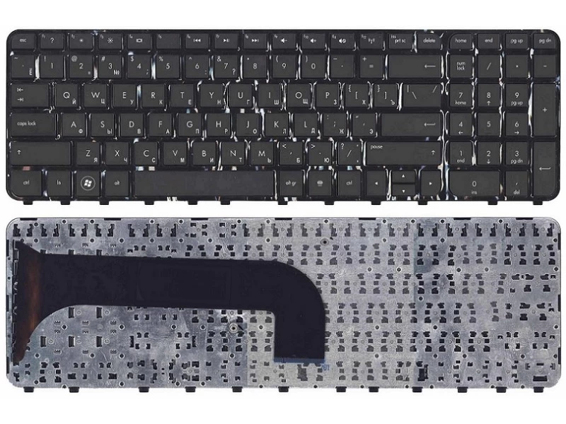 Клавиатура для ноутбука HP Envy m6-1100, m6-1200, m6-1300, Pavilion m6-1000 чёрная, с рамкой