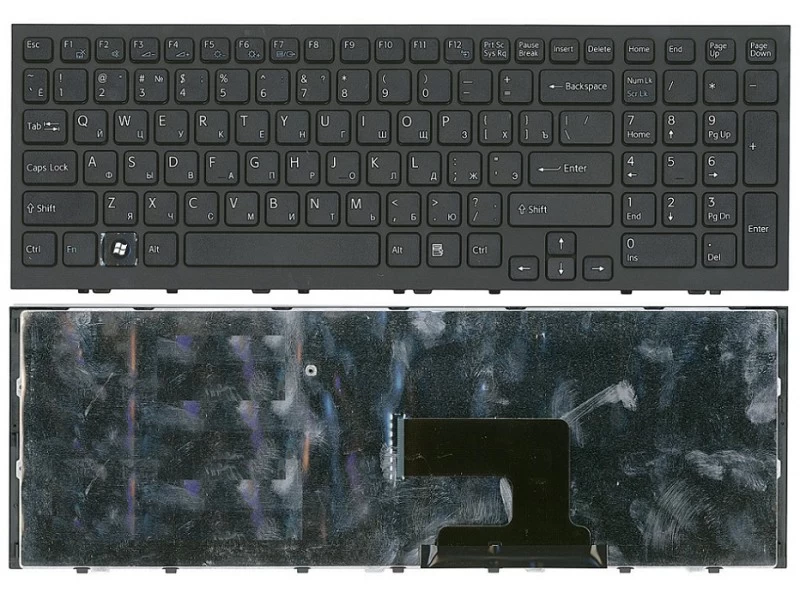 Клавиатура для ноутбука Sony Vaio VPC-EH, VPCEH черная с рамкой