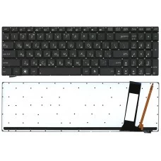 Клавиатура Asus G56J, N550J, N56D, N56J, N56V, N750J, N76V, Q550L, R500V, R505, ZenBook U500V, 9Z.N8BSQ.10R Чёрная, без рамки, с подсветкой