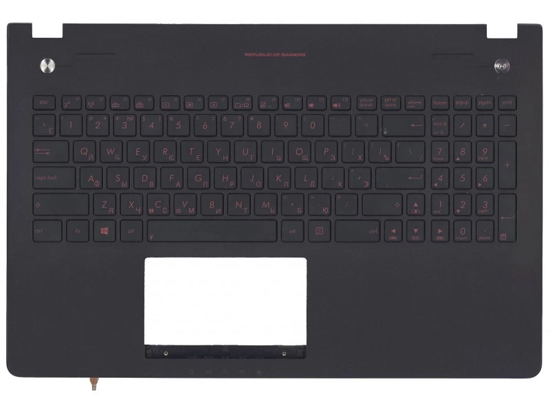 Верхняя панель с клавиатурой для ноутбука Asus N56, N56D, N56DP, N56DP, N56DY, N56JK, N56JN, N56JR, N56V, N56VB, N56VJ, N56VM, N56VV, N56VZ Черная, с подсветкой