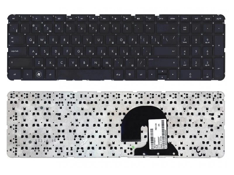 Клавиатура для ноутбука HP Pavilion dv7-4000, dv7-4100, dv7-4200, dv7-4300, dv7-5000 чёрная без рамки