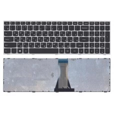Клавиатура Lenovo Flex 2-15D, IdeaPad 300-15IBR, 300-15ISK, 300-17ISK, B50-45, G50-30, G50-45, G50-70, G50-75, G50-80, G70-80, S500, Z50-70, Z50-75, Z70-80, 25215261 Черная, с серой рамкой
