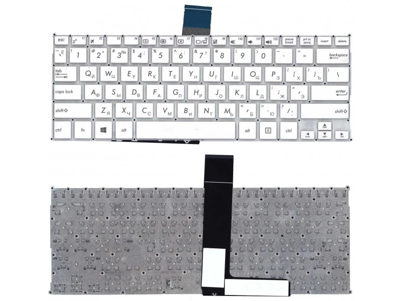 Клавиатура для ноутбука Asus F200CA, F200LA, F200MA, X200CA, X200LA, X200MA Белая, без рамки