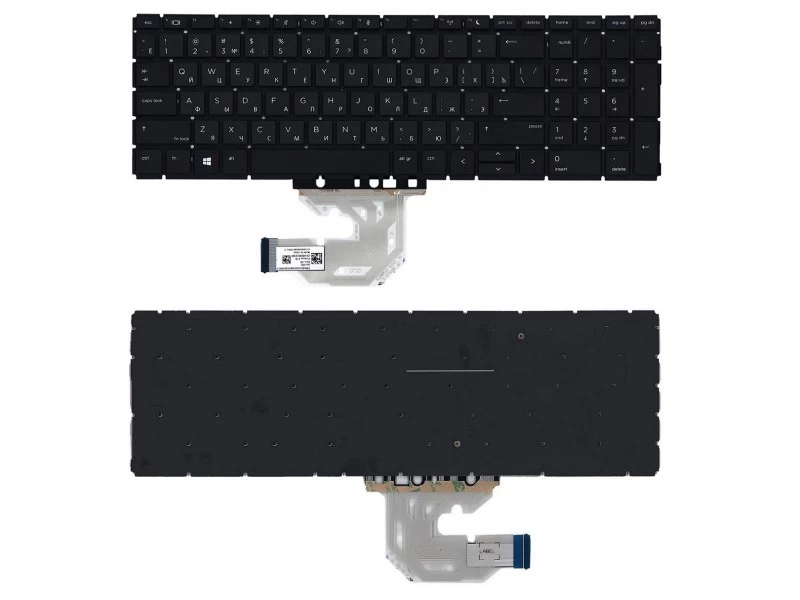 Клавиатура для ноутбука HP ProBook 450 G6, 450 G7, 450R G6, 455 G6, 455 G7, 455R G6 черная, без рамки
