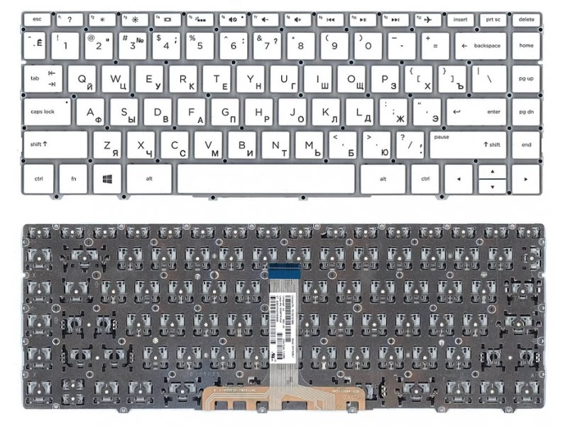 Клавиатура для ноутбука HP Spectre 13-af000, 13-af100, 13-af500 белая, без рамки