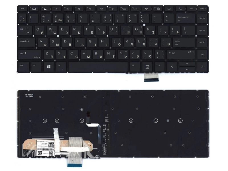 Клавиатура для ноутбука HP EliteBook 1040 G4, X360 1040 G5 черная, без рамки, с подсветкой