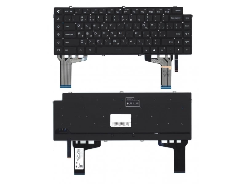 Клавиатура для ноутбука Xiaomi Mi Gaming NoteBook 15.6 черная, без рамки, с подсветкой