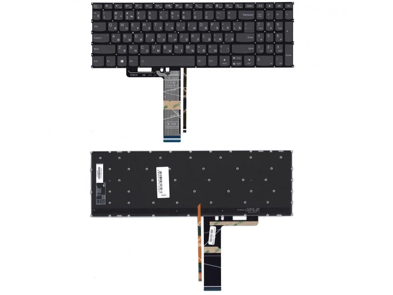 Клавиатура для ноутбука Lenovo IdeaPad 1 15ADA7, 15ALC7, 15IGL7, 3 15ADA6, 15ALC6, 15ITL6, 17ADA6, 17ALC6, 17ITL6, 5 15ALC05, 15IIL05, 15ITL05, V15 G2 ALC, V15 G2 ITL, V17 G2 ITL, V17 G3 IAP черная, без рамки, с подсветкой